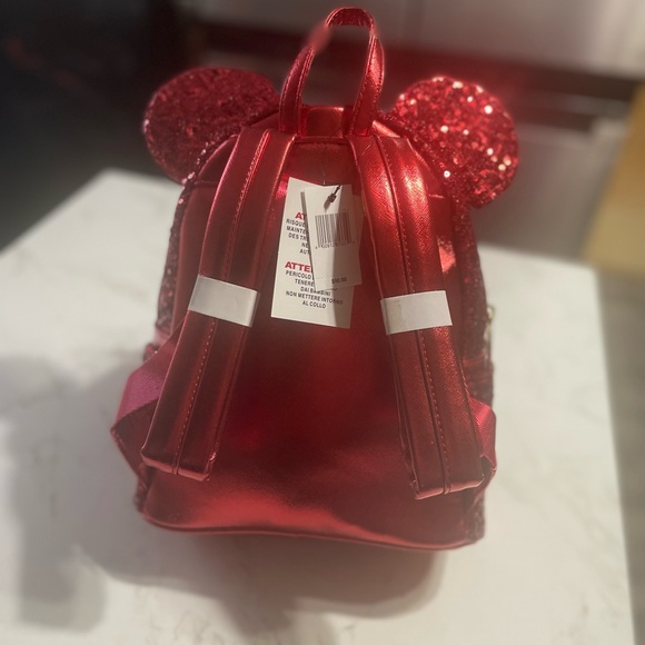 Disney Parks Loungefly Minnie Mouse red sequin mini backpack - Picture 3 of 5